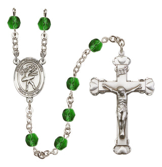 Silver-Plated 6mm Saint Christopher/Dance Rosary