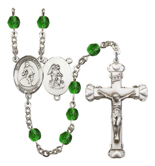 Guardian Angel and Wrestling Rosary with Emerald Beads