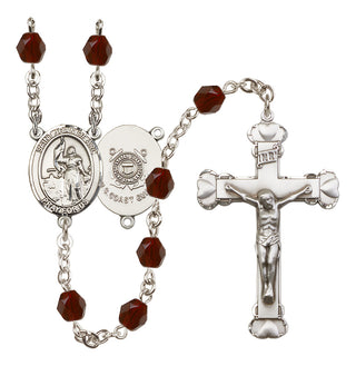 Silver-Plated 6mm Saint Joan of Arc /Coast Guard Rosary