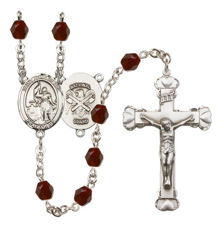 Silver-Plated 6mm Saint Joan of Arc / Nat'l Guard Rosary