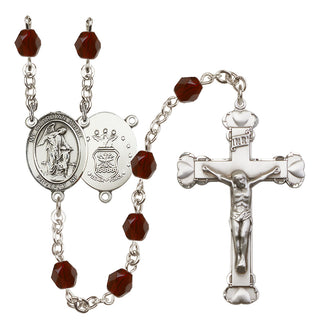 Silver-Plated 6mm Guardian Angel / Air Force Rosary