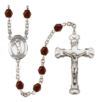 Silver-Plated 6mm Saint Sebastian/Golf Rosary