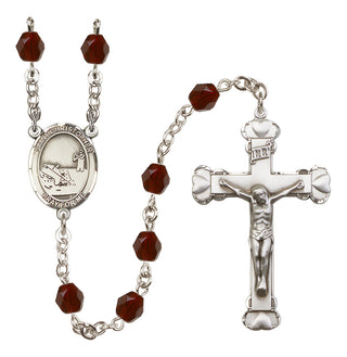 Silver-Plated 6mm Saint Christopher / Fishing Rosary