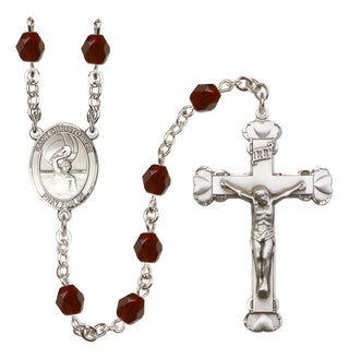 Silver-Plated 6mm Saint Christopher/Water Polo Men Rosary