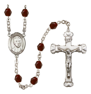 Silver-Plated 6mm Saint Eugene de Mazenod  Engraved Catholic Rosaries