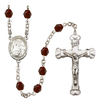 Silver-Plated 6mm Saint Jeanne Chezard de Matel  Engraved Catholic Rosaries