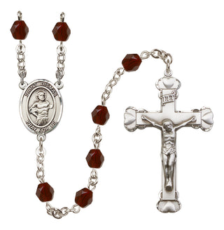 Silver-Plated 6mm Saint Dismas  Engraved Catholic Rosaries
