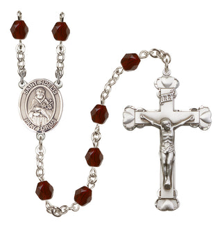 Silver-Plated 6mm Saint Fidelis  Engraved Catholic Rosaries