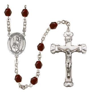 Silver-Plated 6mm Guardian Angel of the World  Engraved Catholic Rosaries