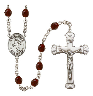 Silver-Plated 6mm Saint Christopher/Track&Field-Women Rosary