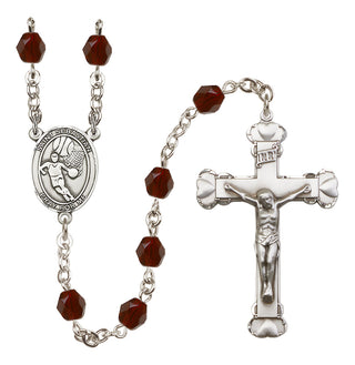 Silver-Plated 6mm Saint Sebastian/Basketball Rosary