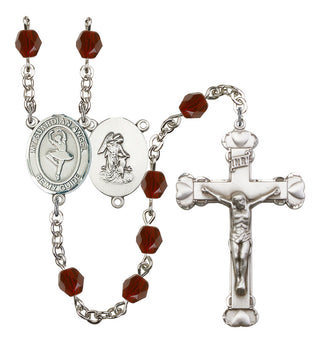 Guardian Angel and Dance Rosary with Garnet Beads