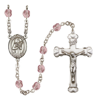 Silver-Plated 6mm Saint Agatha  Engraved Catholic Rosaries