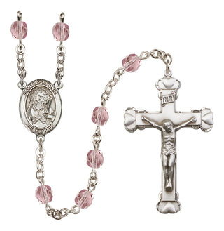 Silver Plated 6mm Fire Polished Saint Apollonia Rosary in Light Amethyst