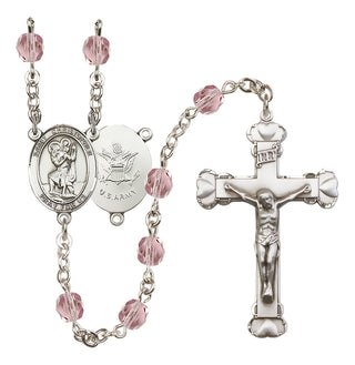 Silver-Plated 6mm Saint Christopher / Army Rosary