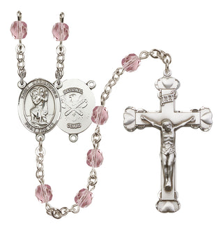 Silver-Plated 6mm Saint Christopher / Nat'l Guard Rosary