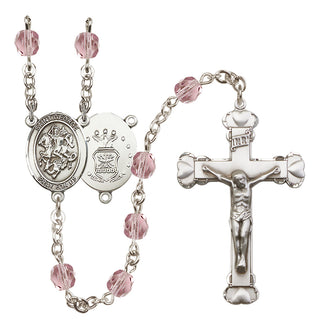 Silver-Plated 6mm Saint George / Air Force Rosary