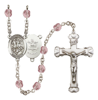 Silver-Plated 6mm Saint George / Army Rosary