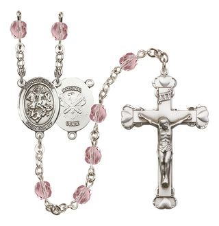 Silver-Plated 6mm Saint George / Nat'l Guard Rosary