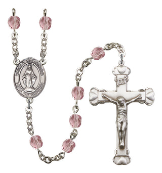 Virgen Milagrosa Rosary with Light Amethyst Beads