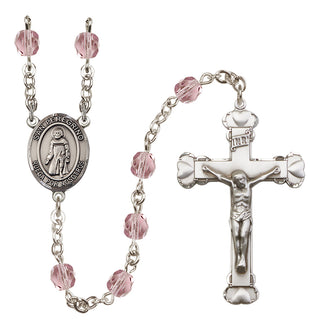 Silver-Plated 6mm San Peregrino  Engraved Catholic Rosaries