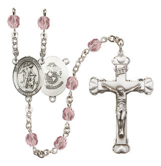 Silver-Plated 6mm Guardian Angel / Marine Corp Rosary