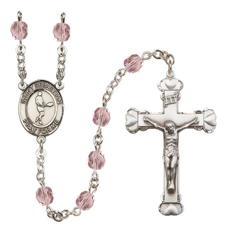Silver-Plated 6mm Saint Sebastian/Tennis Rosary