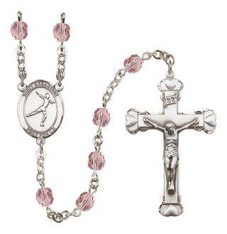Silver-Plated 6mm Saint Sebastian/Figure Skating Rosary