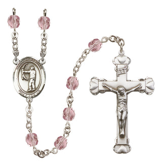 Silver-Plated 6mm Saint Sebastian / Archery Rosary