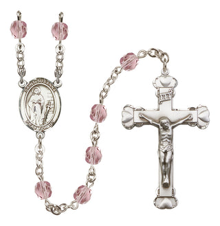 Silver-Plated 6mm Saint Susanna  Engraved Catholic Rosaries