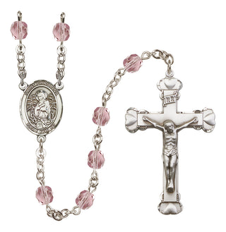 Silver-Plated 6mm Saint Christina the Astonishing  Engraved Catholic Rosaries