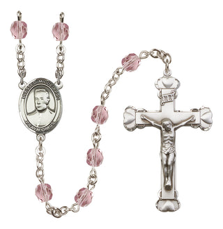 Silver-Plated 6mm Blessed Miguel Pro  Engraved Catholic Rosaries