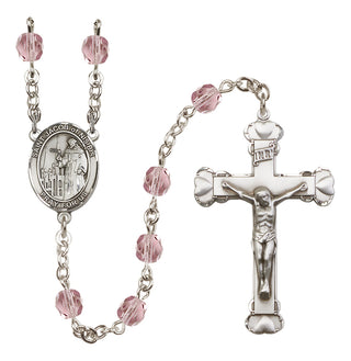 Silver Plated 6mm Fire Polished Saint Jacob of Nisibis Rosary in Light Amethyst