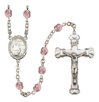 Silver-Plated 6mm Saint Jeanne Chezard de Matel  Engraved Catholic Rosaries
