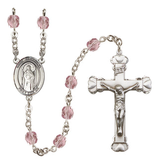 Silver-Plated 6mm Saint Seraphina  Engraved Catholic Rosaries