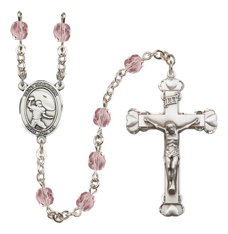 Silver-Plated 6mm Saint Sebastian / Football Rosary