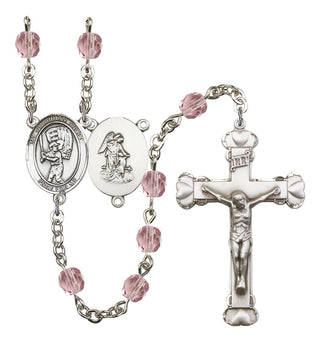 Guardian Angel and Baseball Rosary with Light Amethyst Beads