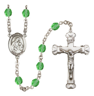 Silver-Plated 6mm Saint Ann  Engraved Catholic Rosaries