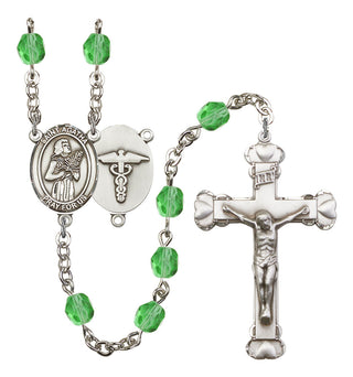Saint Agatha and Nurse Rosary with Peridot Beads