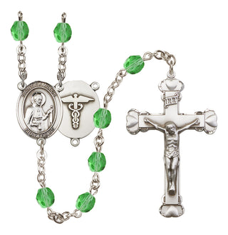 Silver-Plated 6mm Saint Camillus of Lellis / Nurse Rosary