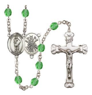Silver-Plated 6mm Saint Florian/Firefighter Rosary