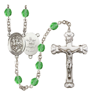 Silver-Plated 6mm Saint George / Army Rosary