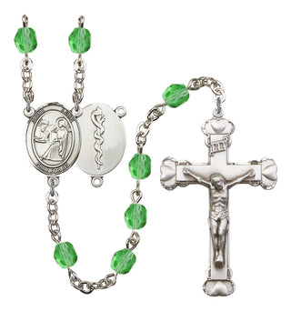 Saint Luke the Apostle and Doctor Rosary with Peridot Beads