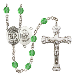 Silver-Plated 6mm Saint Michael / Marines Rosary
