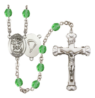 Silver-Plated 6mm Saint Michael / Paratrooper Rosary