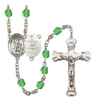 Guardian Angel and Army Rosary with Peridot Beads