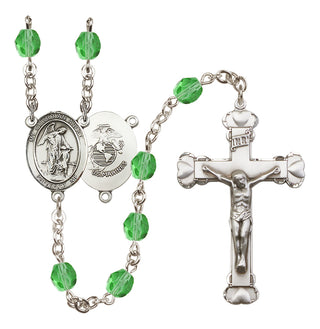 Silver-Plated 6mm Guardian Angel / Marine Corp Rosary