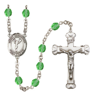 Silver-Plated 6mm Saint Sebastian/Cheerleading Rosary
