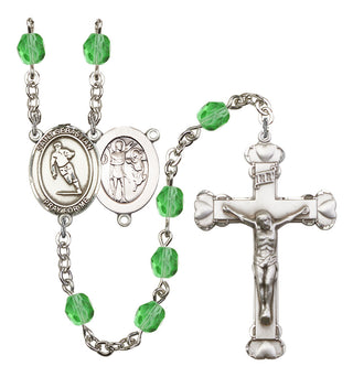 Saint Sebastian and Rugby Rosary with Peridot Beads