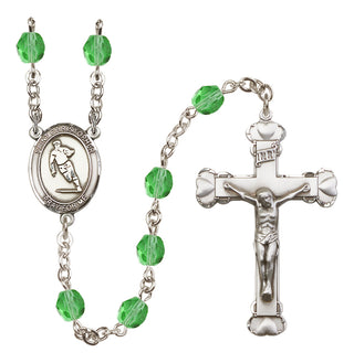 Silver-Plated 6mm Saint Christopher / Rugby Rosary